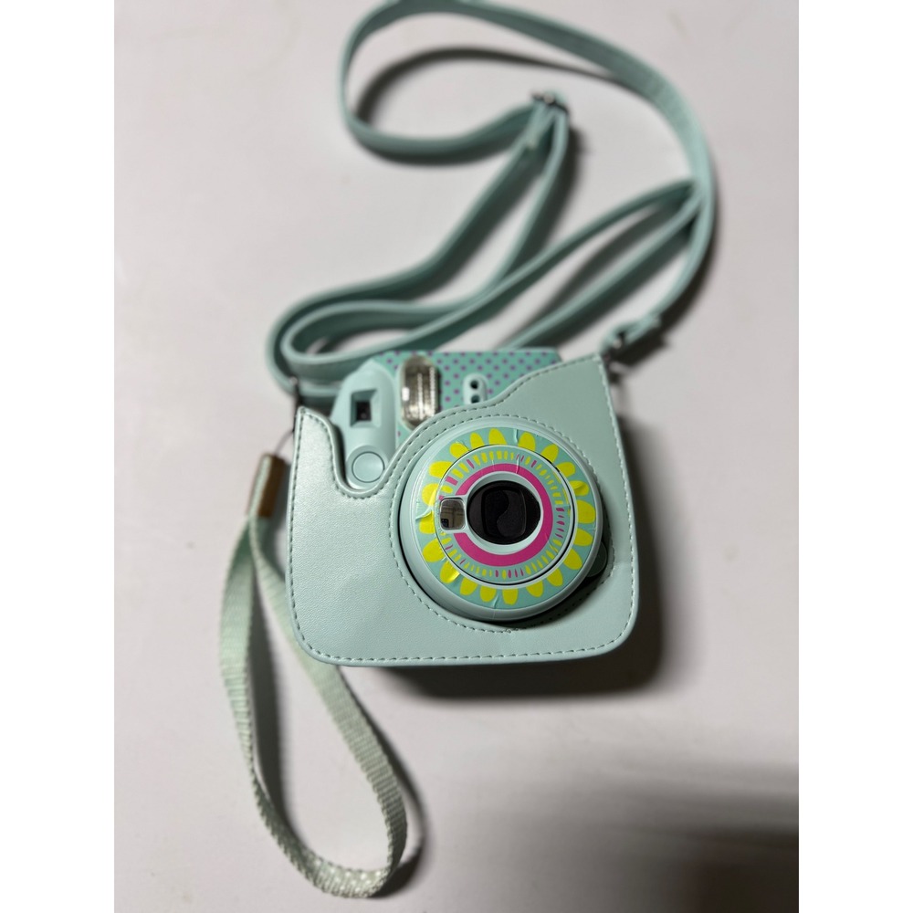 Fujifilm Instax Mini 8 Instant Film Camera Mint Green Polka Dot with Case Strap